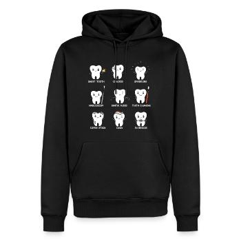 Zähne - Männer Premium Bio Hoodie - Schwarz - Vorne - Nico (187cm)