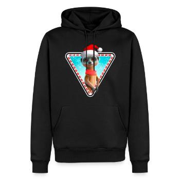 Erdmännchen X-Mas Meerkat Weihnachten - Männer Premium Bio Hoodie - Schwarz - Vorne - Nico (187cm)