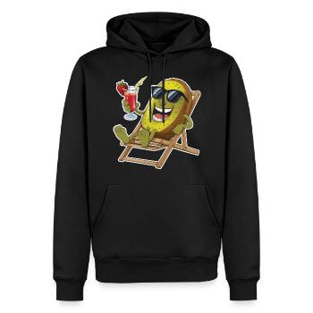 Kiwi - Männer Premium Bio Hoodie - Schwarz - Vorne - Nico (187cm)
