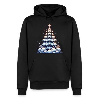 Arbre de Noël Neige Poinsettia Noël - Sweat à capuche Premium bio Homme - noir - Devant - Nico (187cm)