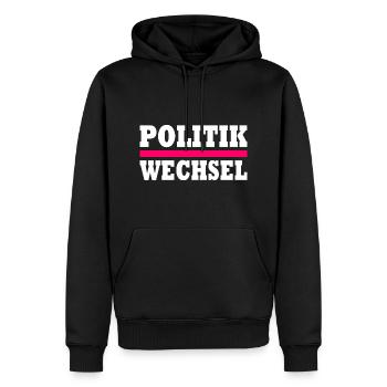 politikwechsel - Männer Premium Bio Hoodie - Schwarz - Vorne - Nico (187cm)