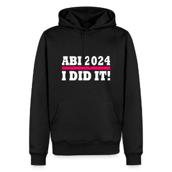 Abi 2024 - Männer Premium Bio Hoodie - Schwarz - Vorne - Nico (187cm)