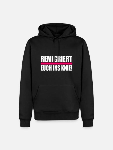 remigriert euch ins knie - Männer Premium Bio Hoodie - Schwarz