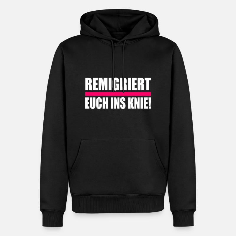 remigriert euch ins knie - Männer Premium Bio Hoodie - Schwarz