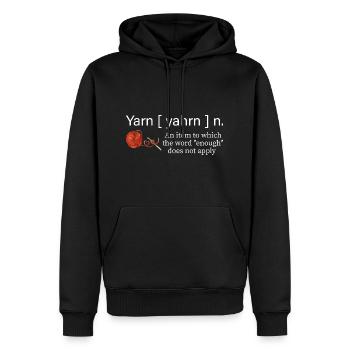 Yarn Noun definition Funny Knitting crochet - Sweat à capuche Premium bio Homme - noir - Devant - Nico (187cm)