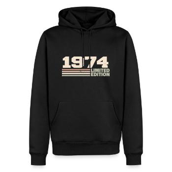 1974 Cadeau Anniversaire 1974 édition limitée 1974 - Sweat à capuche Premium bio Homme - noir - Devant - Nico (187cm)