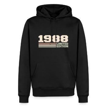 1988 Geburtstagsgeschenk 1988 limitierte Auflage 1988 - Männer Premium Bio Hoodie - Schwarz - Vorne - Nico (187cm)