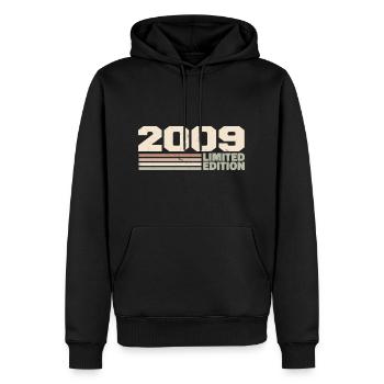 2009 Cadeau Anniversaire 2009 édition limitée 2009 - Sweat à capuche Premium bio Homme - noir - Devant - Nico (187cm)