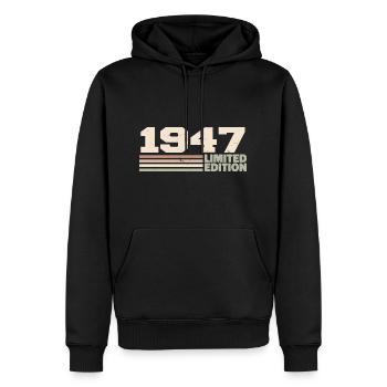 1947 Cadeau Anniversaire 1947 édition limitée 1947 - Sweat à capuche Premium bio Homme - noir - Devant - Nico (187cm)