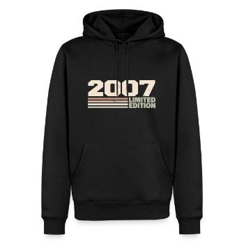 2007 Cadeau Anniversaire 2007 édition limitée 2007 - Sweat à capuche Premium bio Homme - noir - Devant - Nico (187cm)