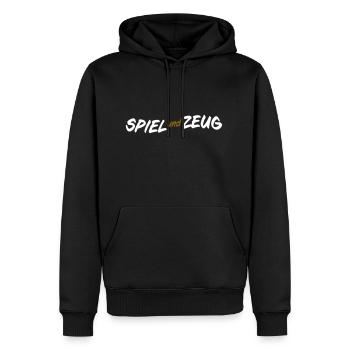 Spiel und Zeug - Männer Premium Bio Hoodie - Schwarz - Vorne - Nico (187cm)