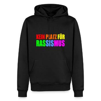 kein platz für rassismus - Männer Premium Bio Hoodie - Schwarz - Vorne - Nico (187cm)