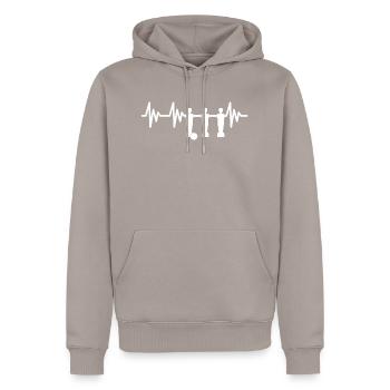 Kickern Foosball Tischkicker Tischfußball Pulse - Männer Premium Bio Hoodie - Taupe - Vorne - Nico (187cm)