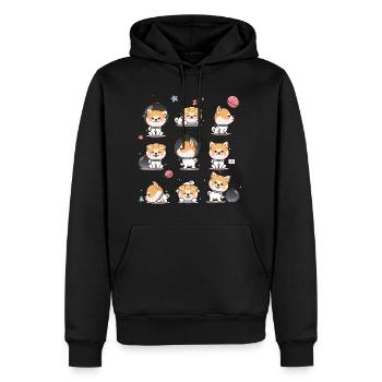 Shiba Inu - Sweat à capuche Premium bio Homme - noir - Devant - Nico (187cm)