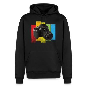 Cooles Kamera Motiv - Männer Premium Bio Hoodie - Schwarz - Vorne - Nico (187cm)