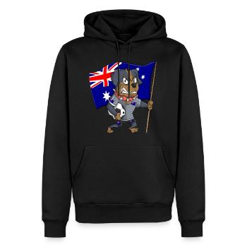 Chien de fan australien - Sweat à capuche Premium bio Homme - noir - Devant - Nico (187cm)