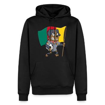 Fan Hund Kamerun - Männer Premium Bio Hoodie - Schwarz - Vorne - Nico (187cm)