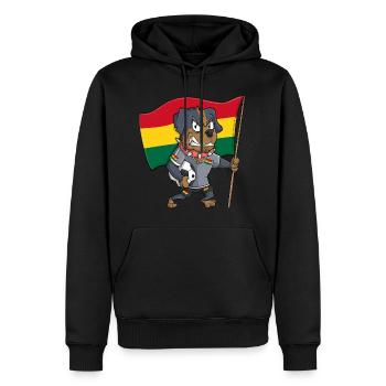 Ghana Fan Dog - Sweat à capuche Premium bio Homme - noir - Devant - Nico (187cm)