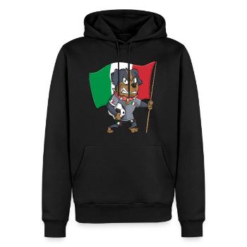 Italie Fan Dog - Sweat à capuche Premium bio Homme - noir - Devant - Nico (187cm)