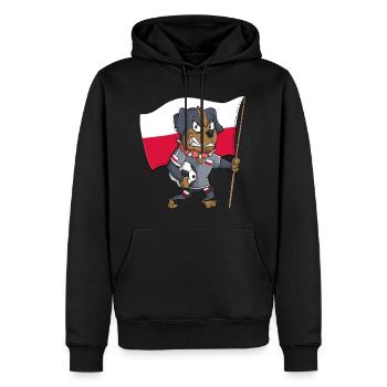 Poland Fan Dog - Men’s Premium Organic Hoodie - black - Front - Nico (187cm)