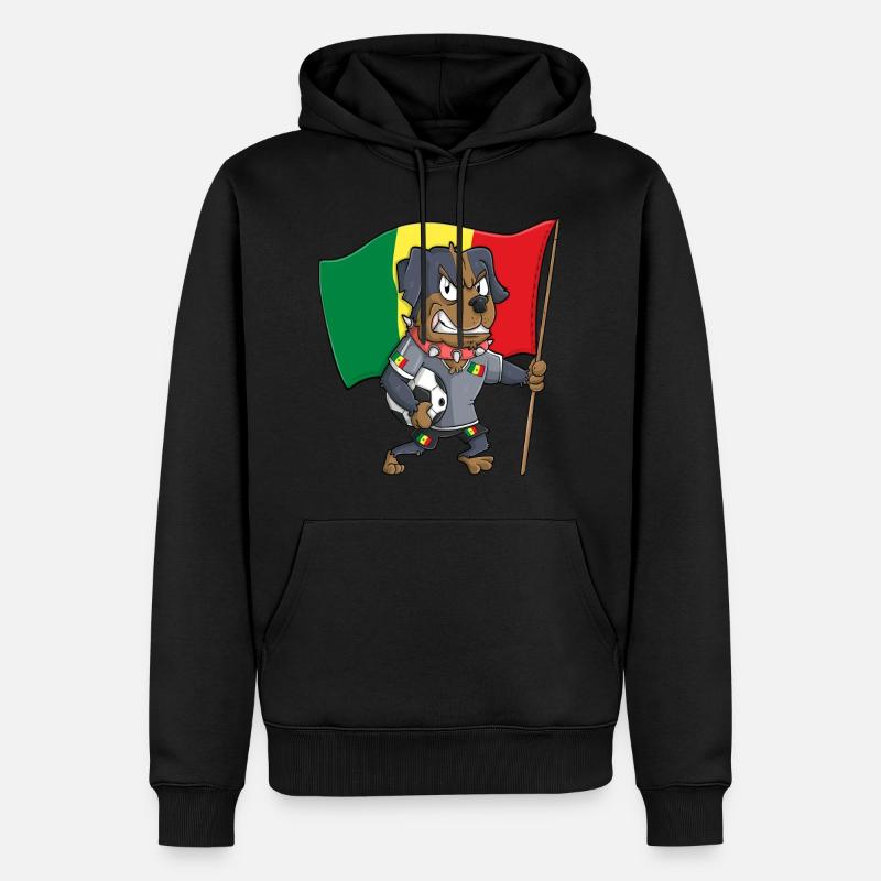 Sénégal Fan Dog - Sweat à capuche Premium bio Homme - noir