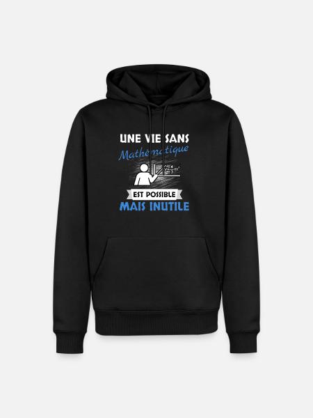 Mathématique - Sweat à capuche Premium bio Homme - noir