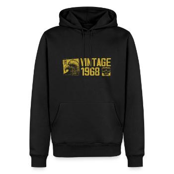 Vintage 1968 Retro Anniversary Gift 1968 - Men’s Premium Organic Hoodie - black - Front - Nico (187cm)