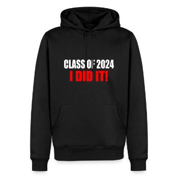 Class of 2024 - Männer Premium Bio Hoodie - Schwarz - Vorne - Nico (187cm)