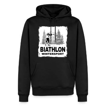 Biathlon - Männer Premium Bio Hoodie - Schwarz - Vorne - Nico (187cm)