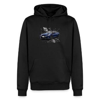 voiture sport - Sweat à capuche Premium bio Homme - noir - Devant - Nico (187cm)