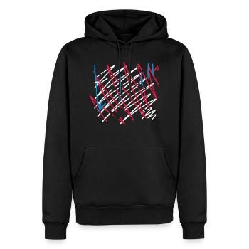 Abstrakt Muster - Vektor Schraffur - Männer Premium Bio Hoodie - Schwarz - Vorne - Nico (187cm)