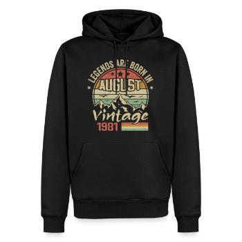 August 1981 Jubiläum 1981 - Legenden August 1981 - Männer Premium Bio Hoodie - Schwarz - Vorne - Nico (187cm)