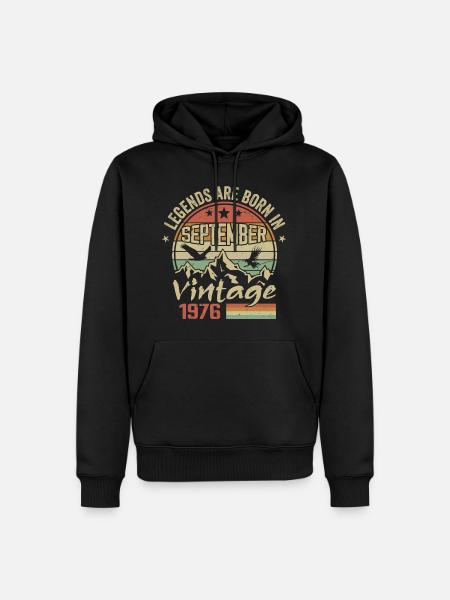 September 1976 Geburtstagsgeschenk September 1976 - Männer Premium Bio Hoodie - Schwarz