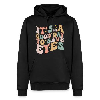 It's A Good Day To Save Eyes - Optometrist Eye - Sweat à capuche Premium bio Homme - noir - Devant - Nico (187cm)