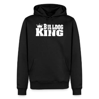 BULLDOG KING bouledogue anglais bouledogue anglais - Sweat à capuche Premium bio Homme - noir - Devant - Nico (187cm)