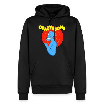 Crazytoons - Männer Premium Bio Hoodie - Schwarz - Vorne - Nico (187cm)