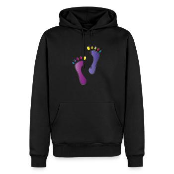 Füße Fußpur Logo Fußpflege Wellness - Männer Premium Bio Hoodie - Schwarz - Vorne - Nico (187cm)