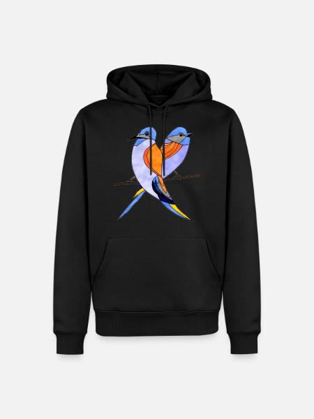 oiseaux - Sweat à capuche Premium bio Homme - noir