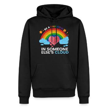 Regenbogen Herz Liebe - Männer Premium Bio Hoodie - Schwarz - Vorne - Nico (187cm)