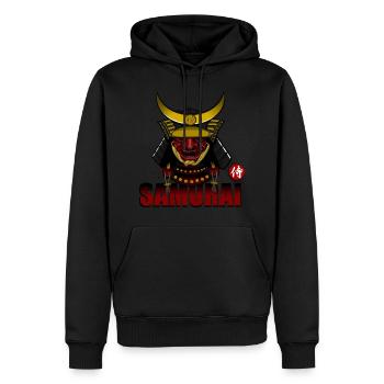Samouraï - Sweat à capuche Premium bio Homme - noir - Devant - Nico (187cm)