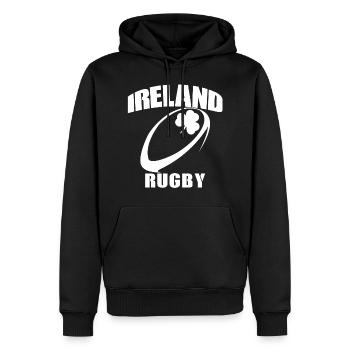 Irland - Männer Premium Bio Hoodie - Schwarz - Vorne - Nico (187cm)