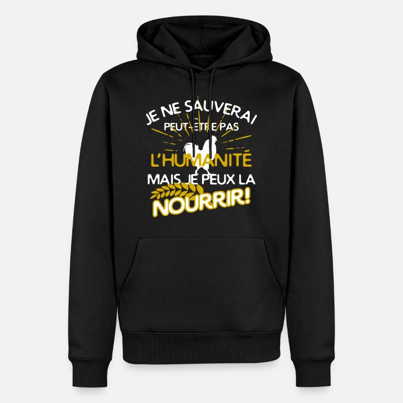 Landwirte - Menschen füttern - Männer Premium Bio Hoodie - Schwarz