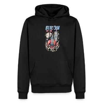 Bitcoin à la lune - Sweat à capuche Premium bio Homme - noir - Devant - Nico (187cm)