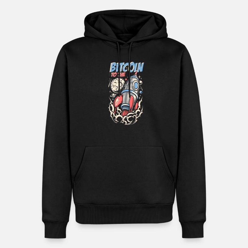 Bitcoin à la lune - Sweat à capuche Premium bio Homme - noir