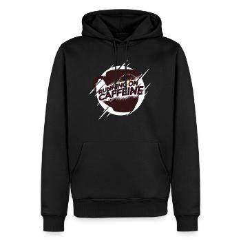 Café Caféine Grain - Courir sur la caféine - Sweat à capuche Premium bio Homme - noir - Devant - Nico (187cm)