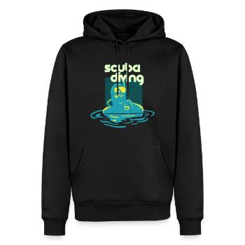 Plongée - Plongée - Plongeur - Cadeau - Sweat à capuche Premium bio Homme - noir - Devant - Nico (187cm)