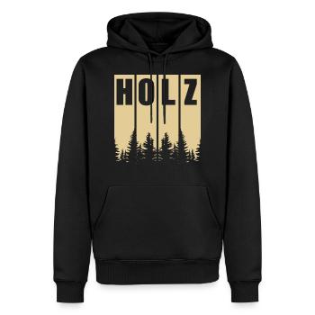 HOLZ SÄGE KETTENSÄGE GESCHENK WALD FÖRSTER BERUF - Männer Premium Bio Hoodie - Schwarz - Vorne - Nico (187cm)