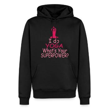 yoga - Sweat à capuche Premium bio Homme - noir - Devant - Nico (187cm)