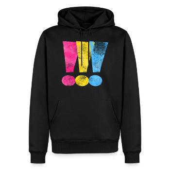 Points d'exclamation de la fierté pansexuelle - Sweat à capuche Premium bio Homme - noir - Devant - Nico (187cm)