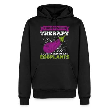 Eggplant gift - Men’s Premium Organic Hoodie - black - Front - Nico (187cm)